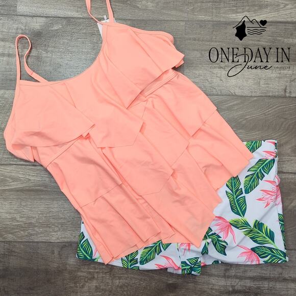 B2Prity Plus Size Boyshort Flounce Bikini Swimsuit Size 5X - Picture 3 of 6